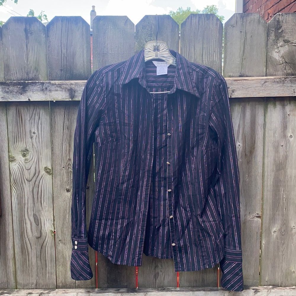 George striped button down shirt sz. S
